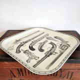 Plateau de service en métal, Piero Fornasetti, Italie, 1960