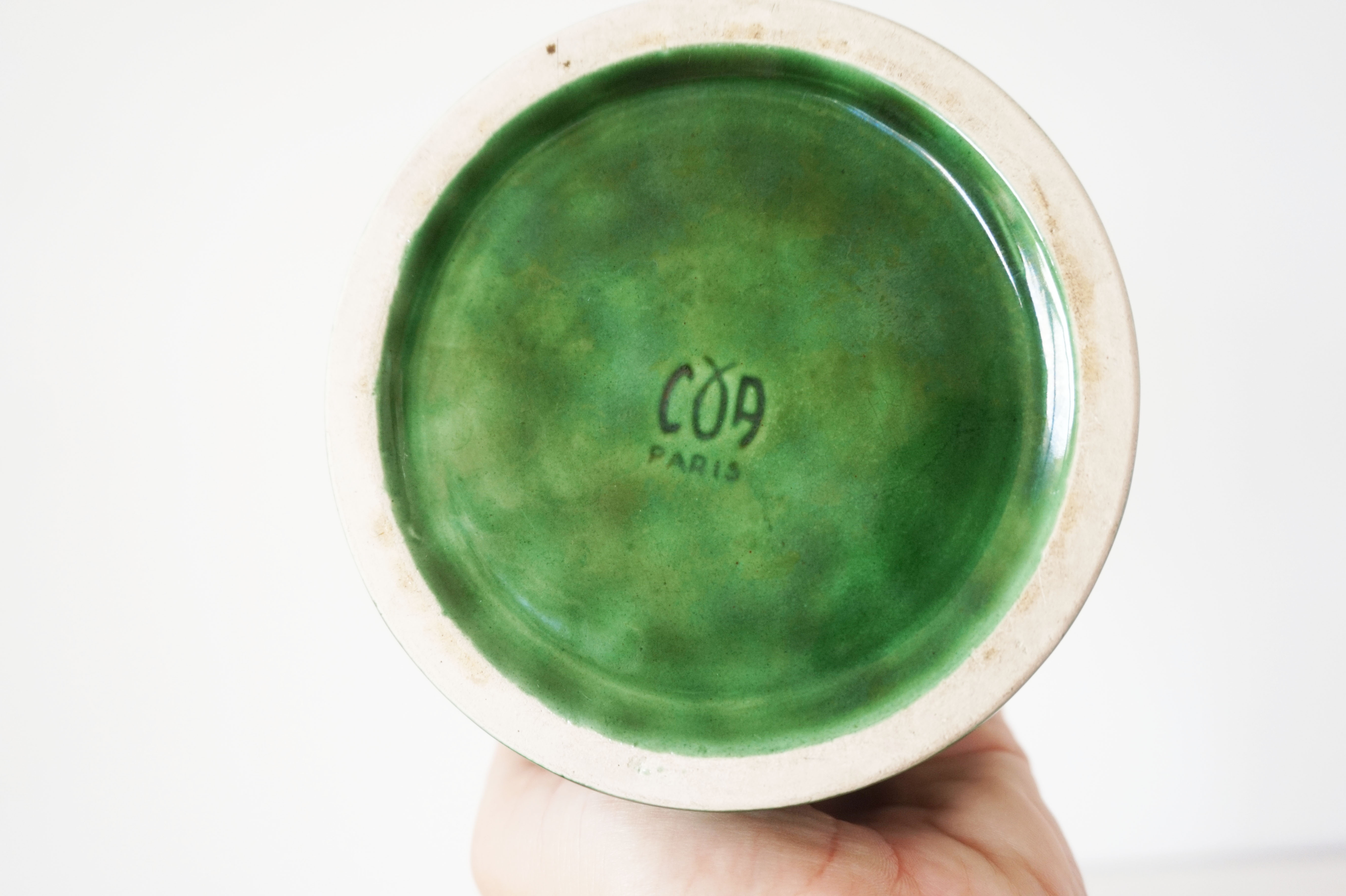 Green glazed ceramic box