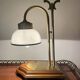 Empire style bedside lamp, wood and brass