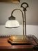 Empire style bedside lamp, wood and brass