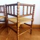 Paire de chaises bobin dites "coin de feu", Hollande
