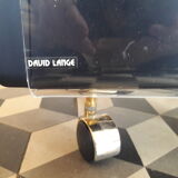 Bedside coffee table David Lange on wheels Plexiglass