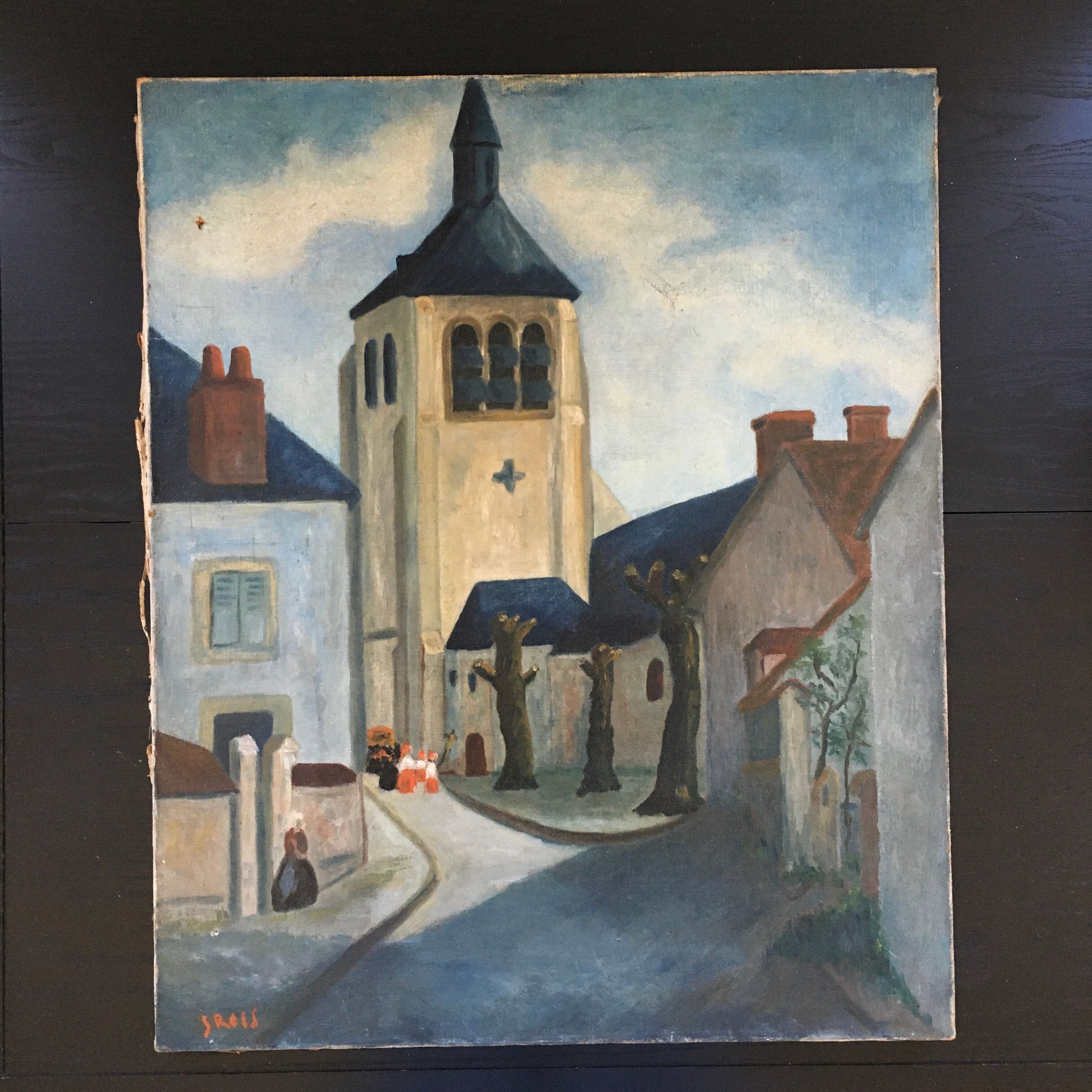 Village scene and procession