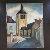 Painting village and procession