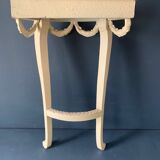 Old wooden console, half moon, Louis XVI style, early twentieth century