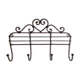 Brown metal wall coat rack