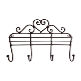 Brown metal wall coat rack