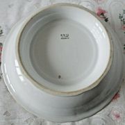 B&C° Bernardaud Limoges fruit bowl with golden frieze, Japanese decor, 24cm N56