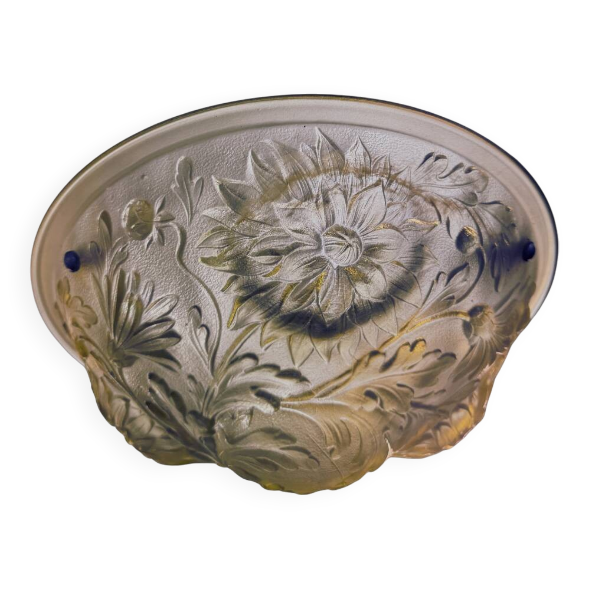 Molded glass pendant light – 19th century / Art Deco – Glass paste