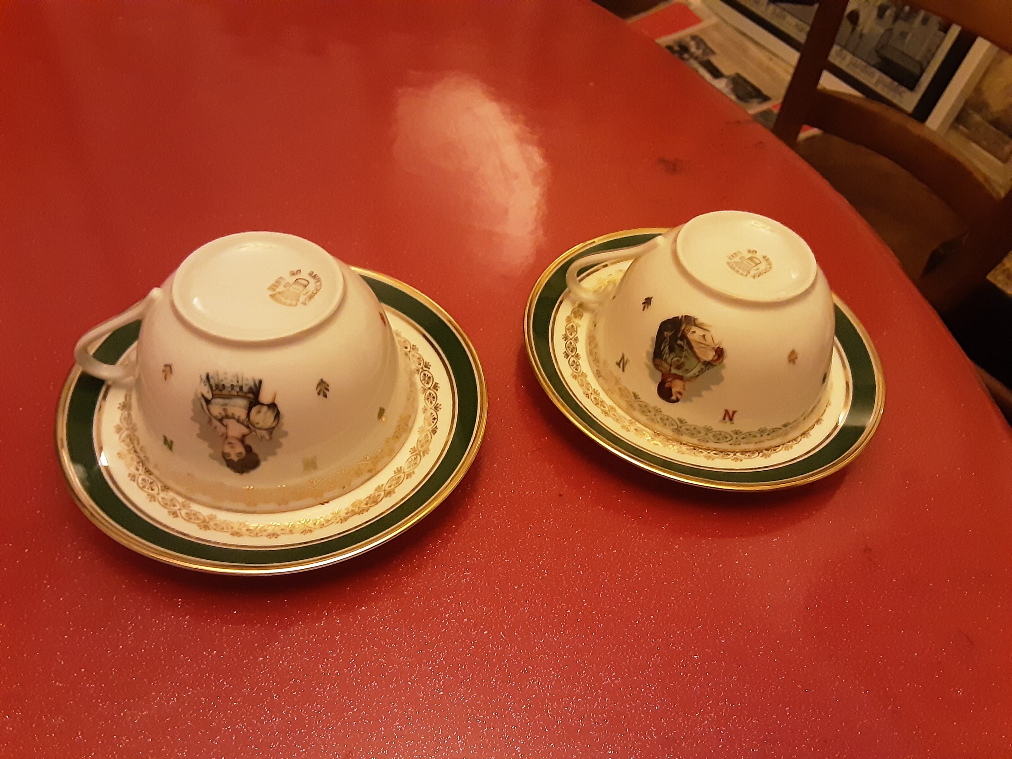 Porcelain Napoleon & Josephine tea cups