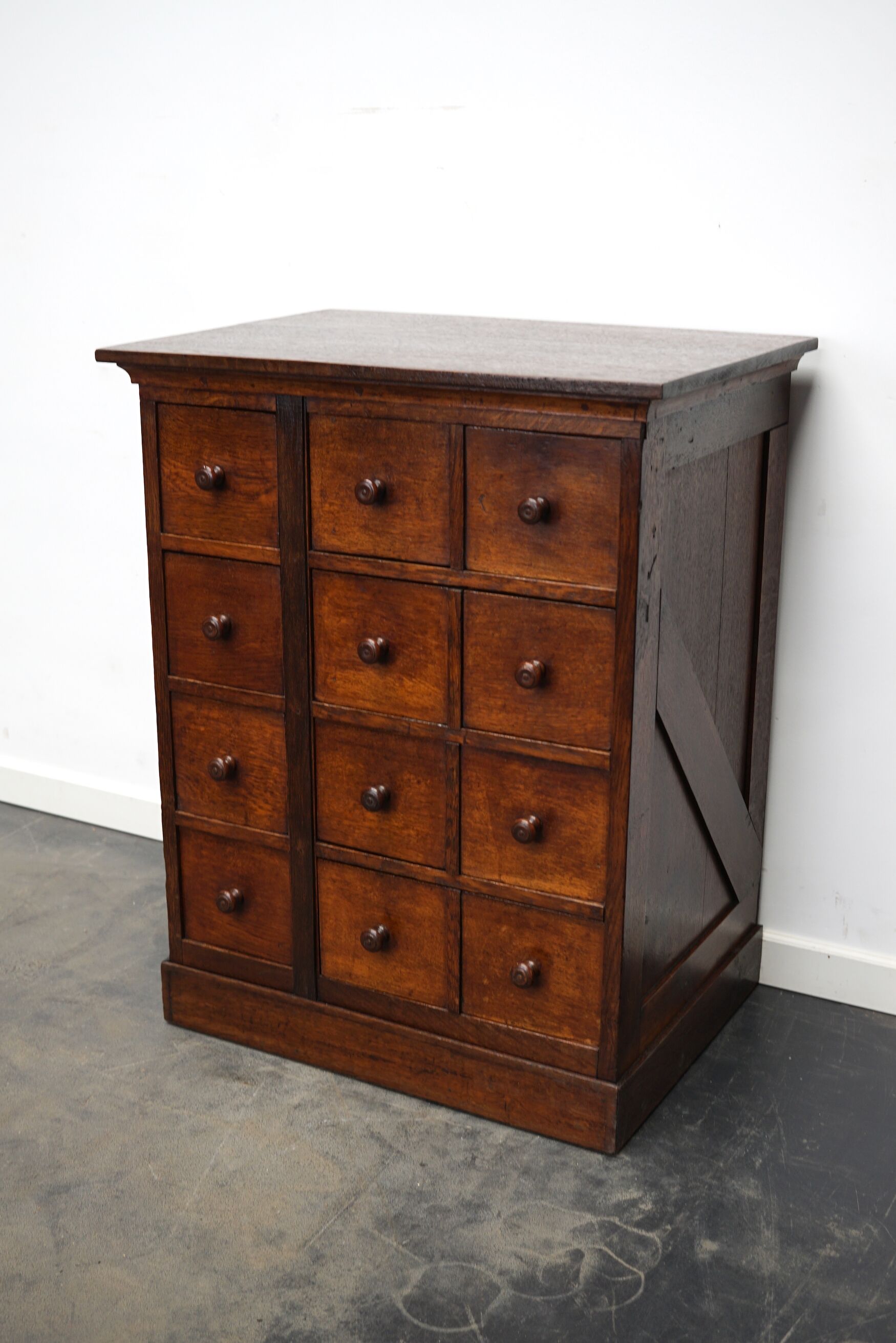 English Oak Apothecary Cabinet Cabinet, Early 20th Century