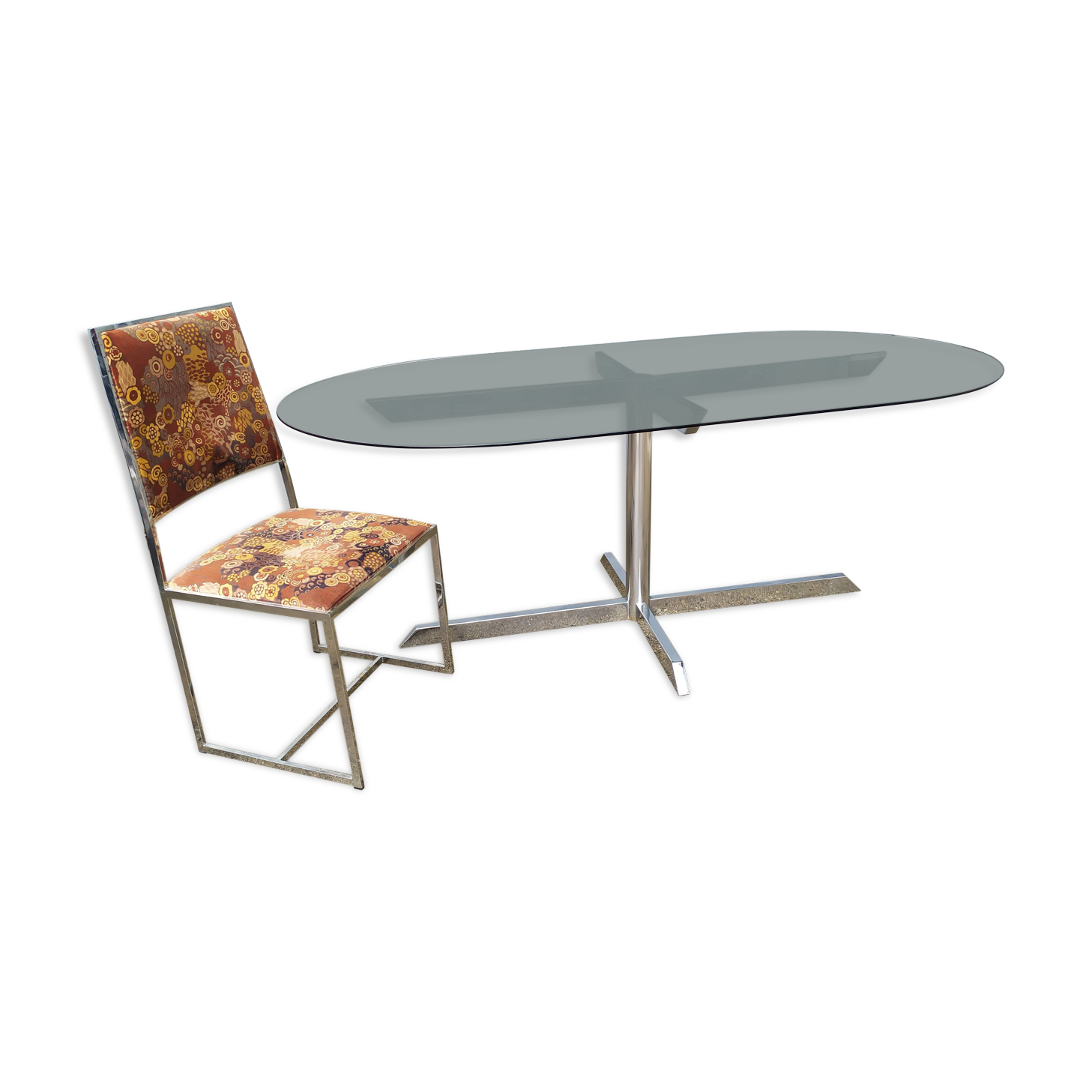 Design chrome oval table