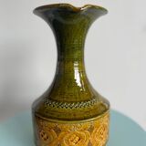 Green and yellow ceramic carafe bitossi italy 1950