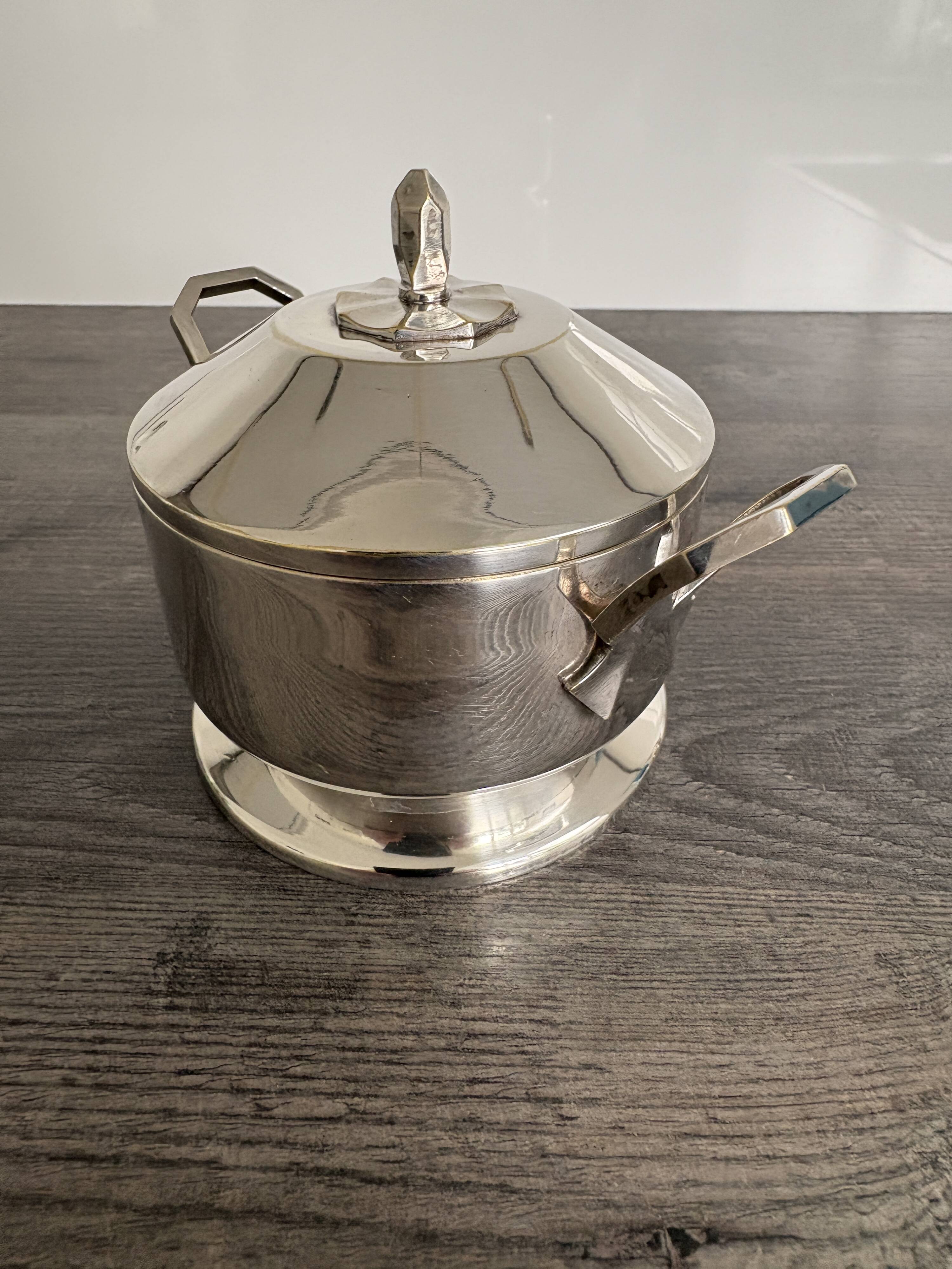 Antique silver-plated sugar bowl