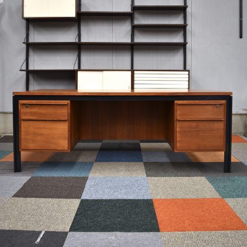 Scandinavian teak and metal desk circa 1970