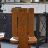 Set of 5 solid oak chairs by Seltz Manufacture 1970's