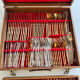 Ménagère complète Nickel Bronze doré Bambou coffret Vintage