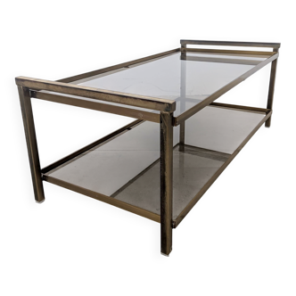Brass and glass coffee table