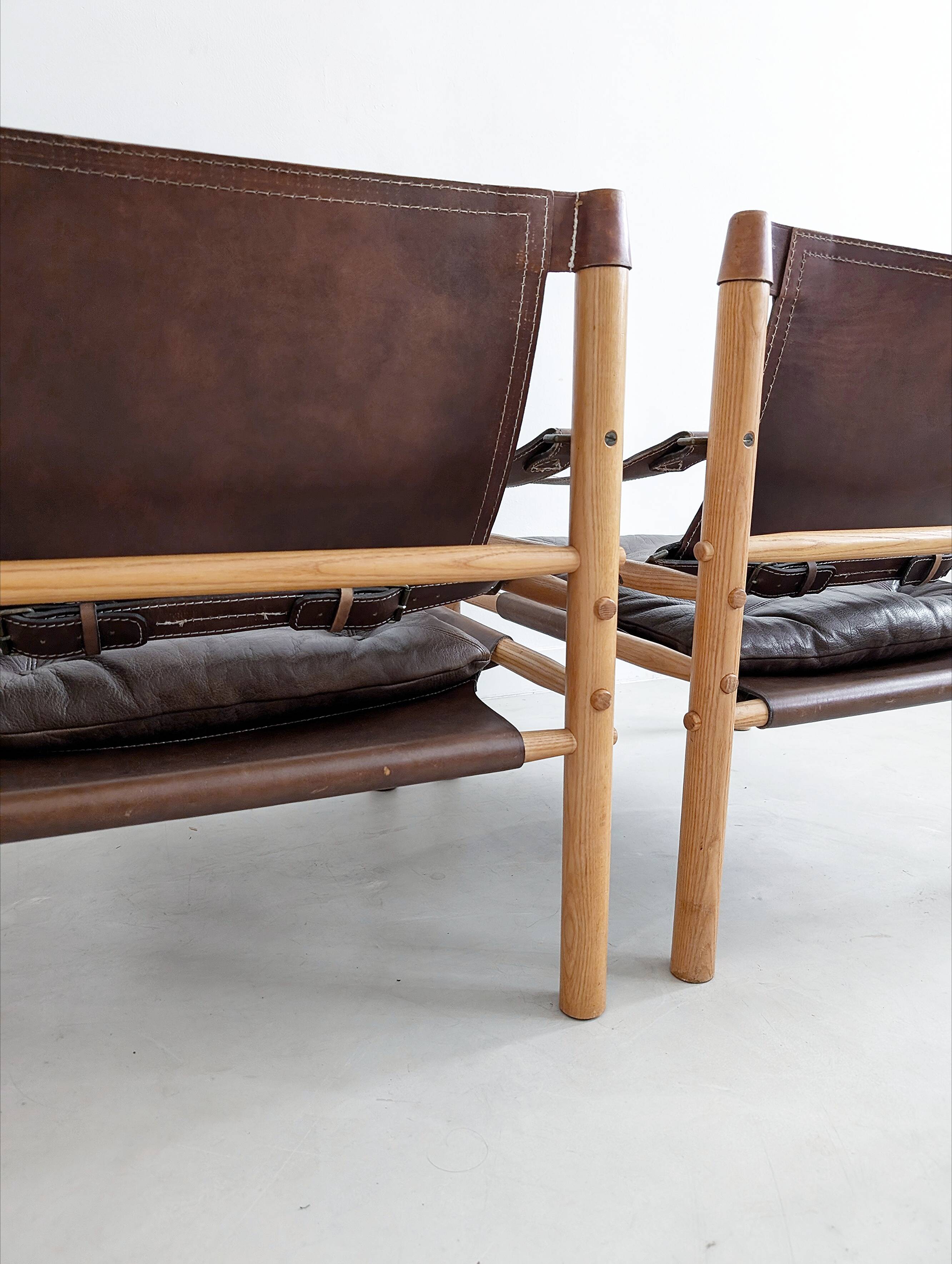 Set of 2 Safari 'Sirocco' chairs by Arne Norell 1960s