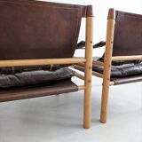 Set of 2 Safari 'Sirocco' chairs by Arne Norell 1960s