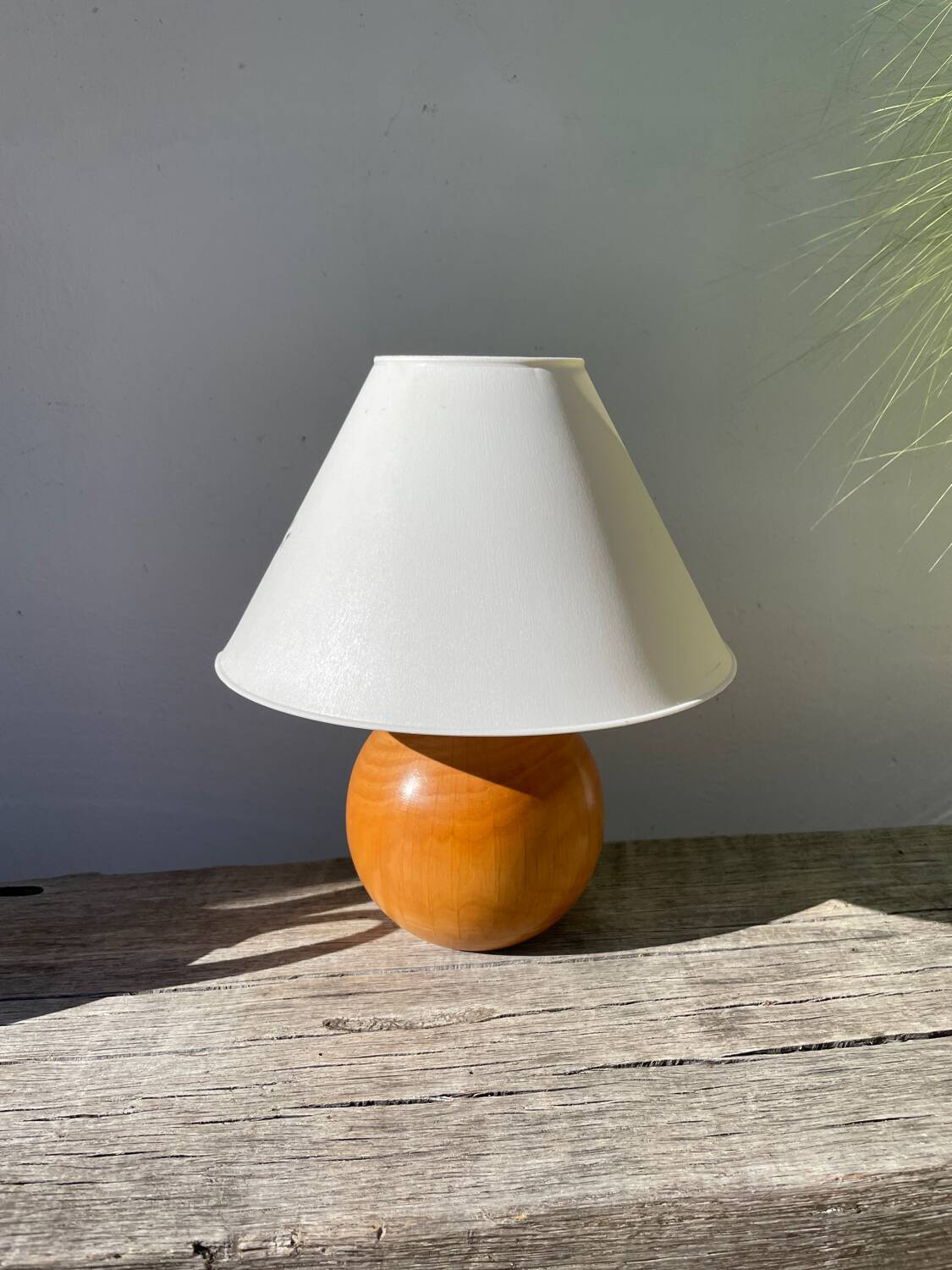 Turned wooden ball lamp 1990