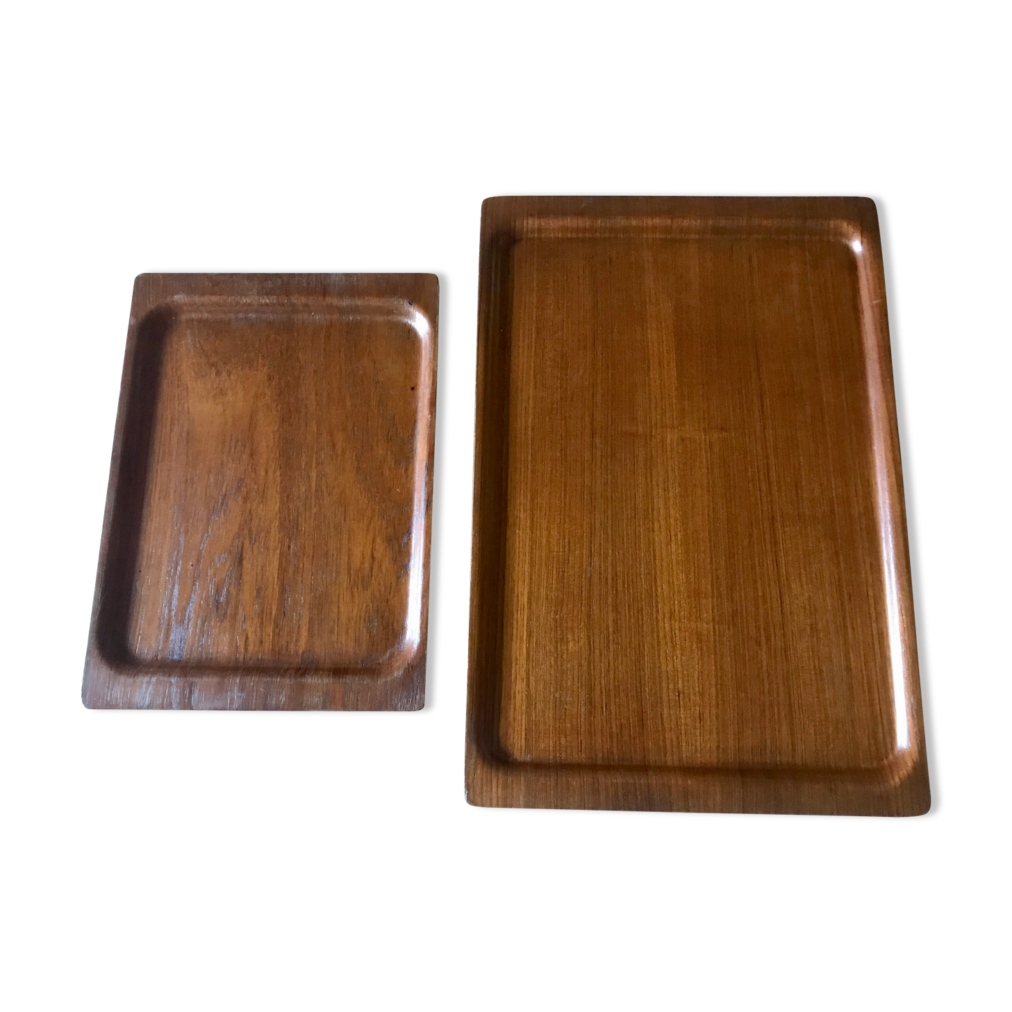 Pair of teak trays