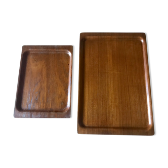 Pair of teak trays