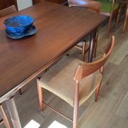 Scandinavian teak chair "Alfhild" – Honey corduroy