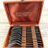Ecrin/coffret de 12 fourchettes à dessert inox