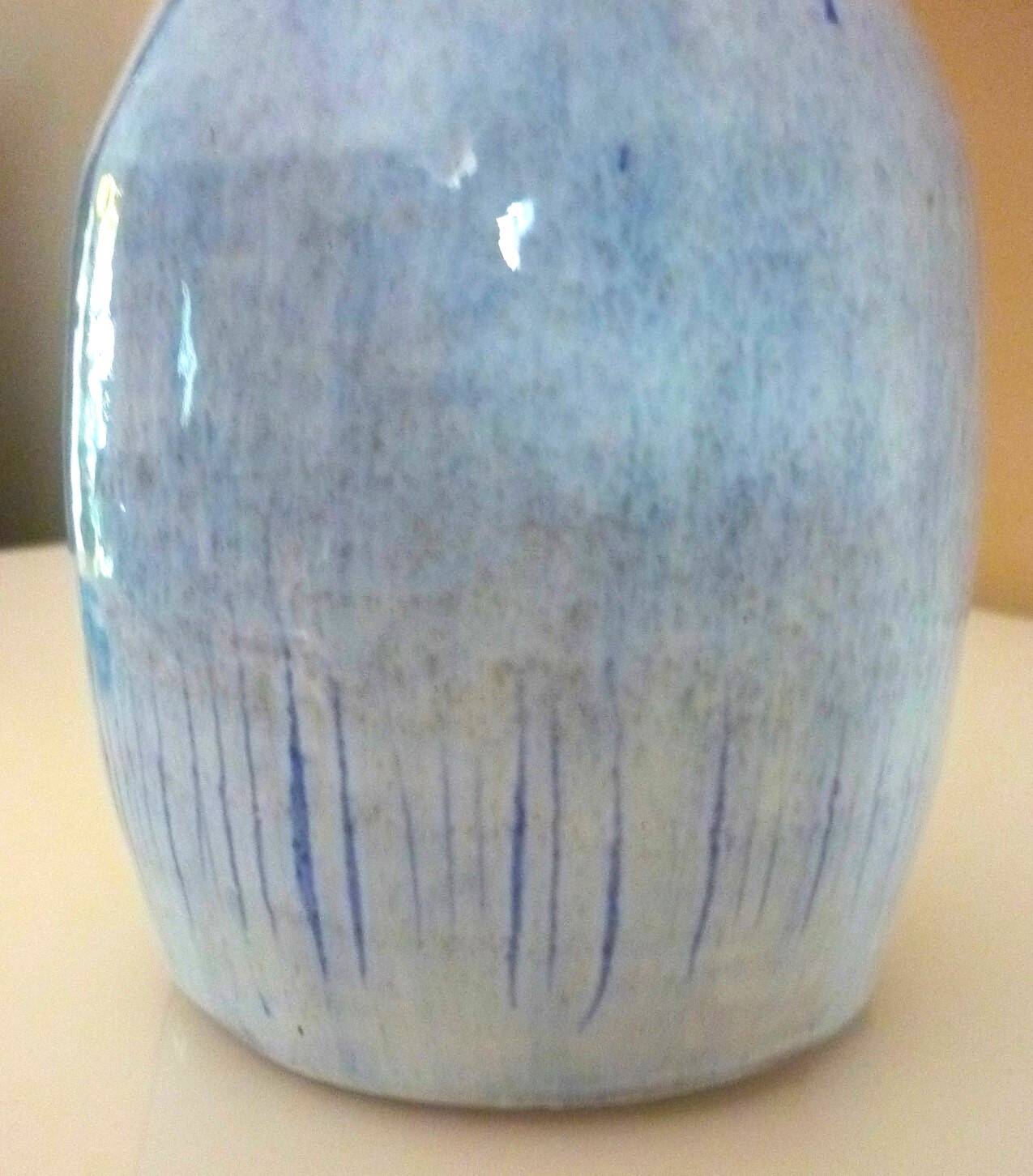 Glazed ceramic bottle vase, dated 1979, signature to be identified