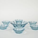Set of glass bowls, Italian design, 1970s, made in Italy