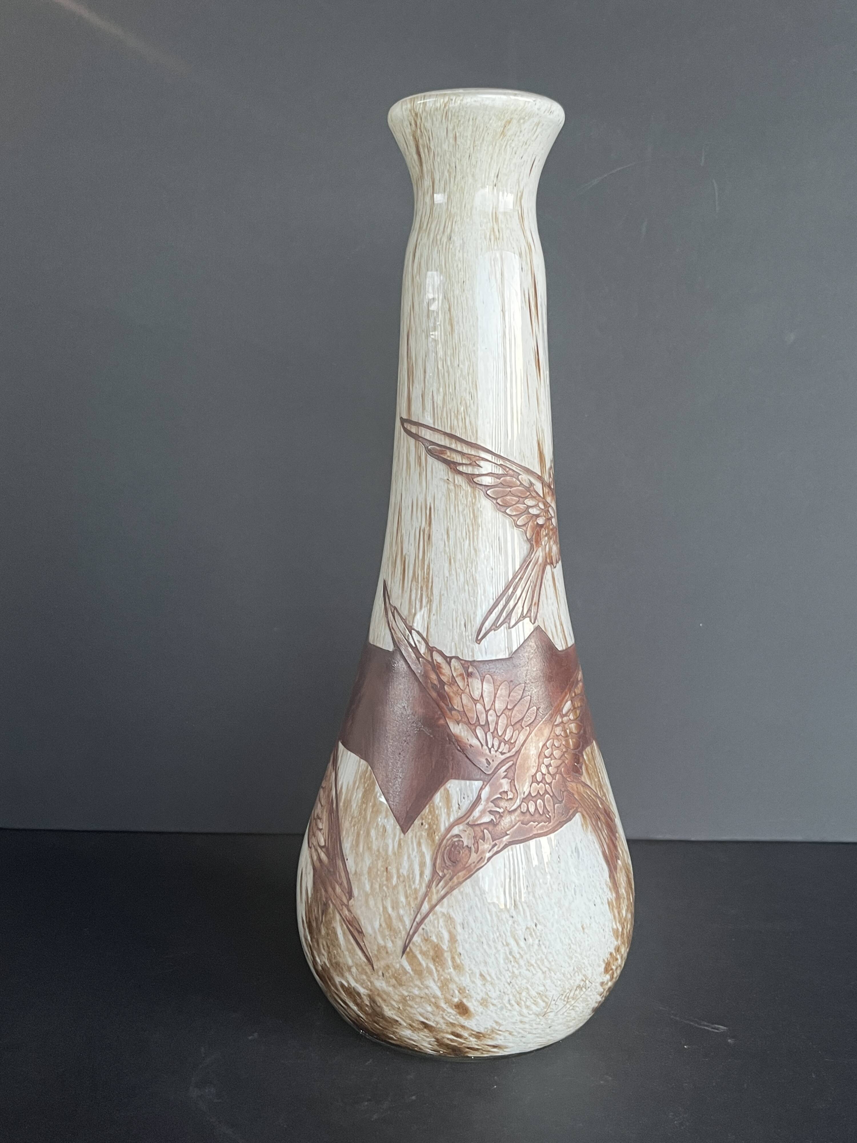 Rare large Legras vase, series 98000
