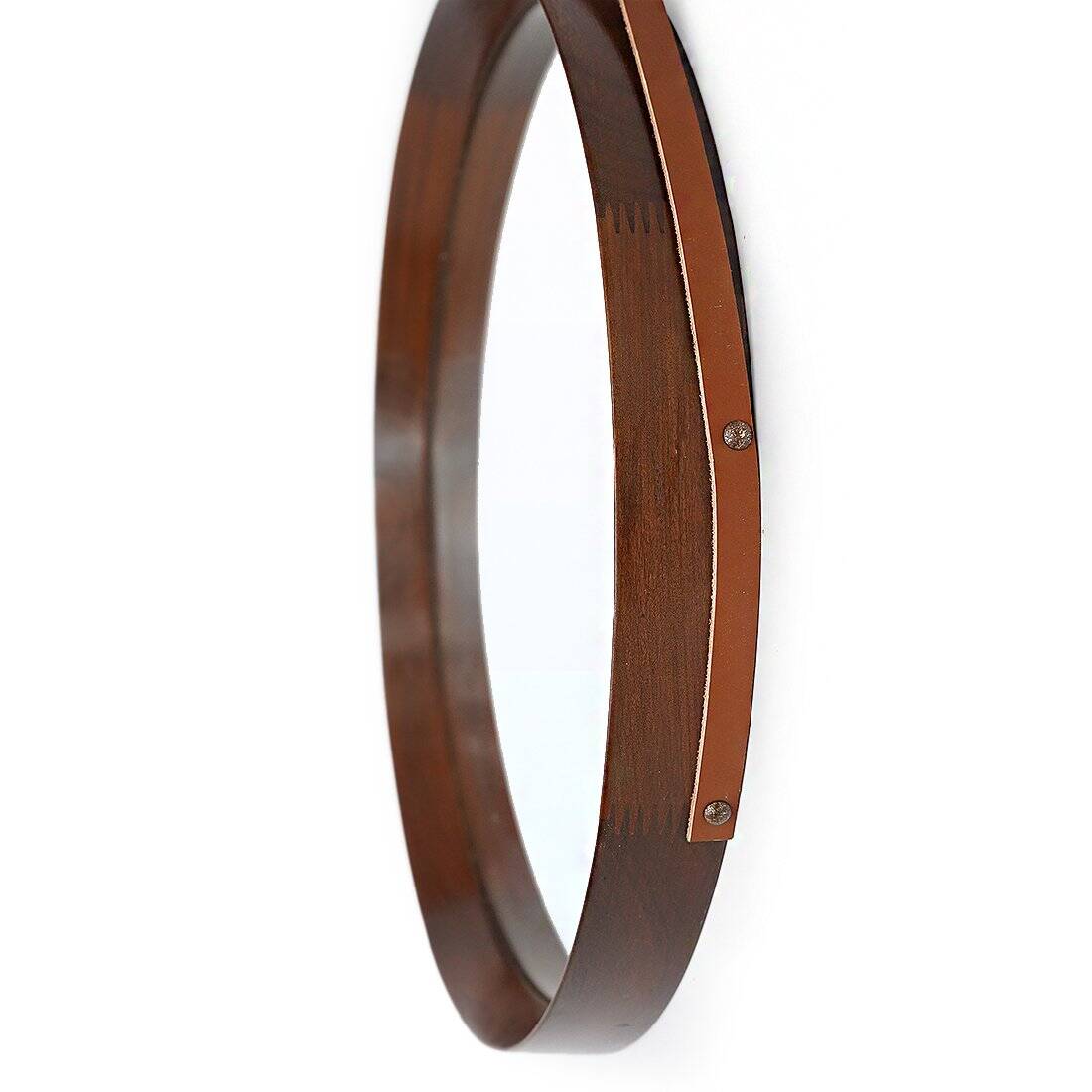 Round mirror with teak frame, 1960s