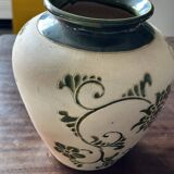 Art Deco vase signed GV (Croismare) raw and glazed ceramic