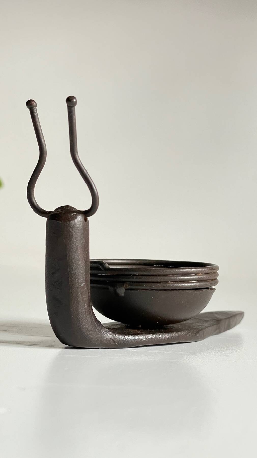 Brutalist vintage snail shape candle holder