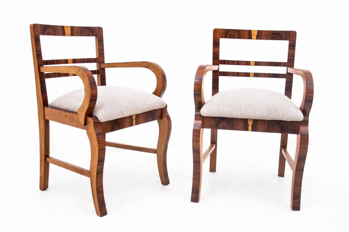 Fauteuils Art Déco, Pologne, années 1930. Après rénovation.