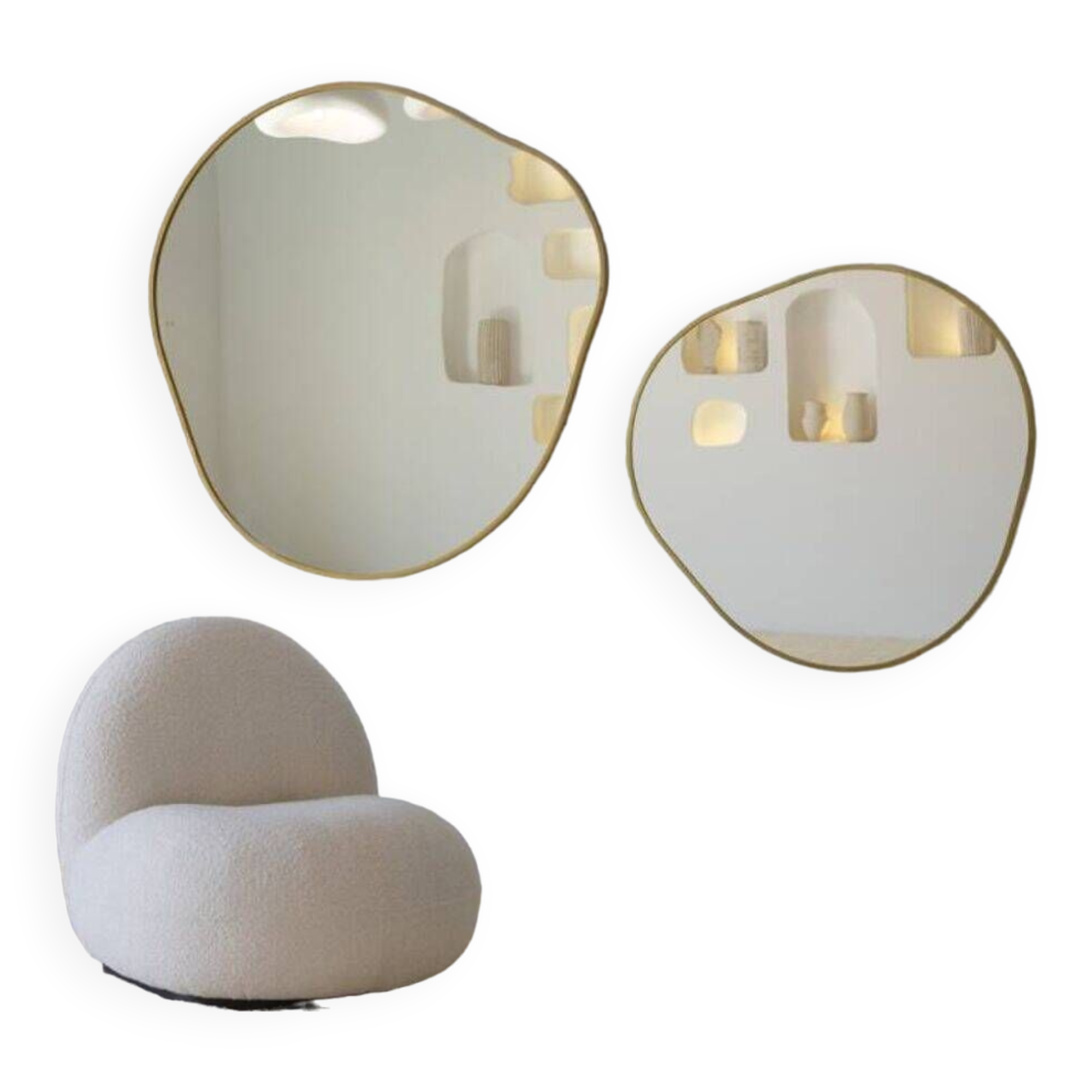 Bossa Nova Gold Contour Mirror Duo