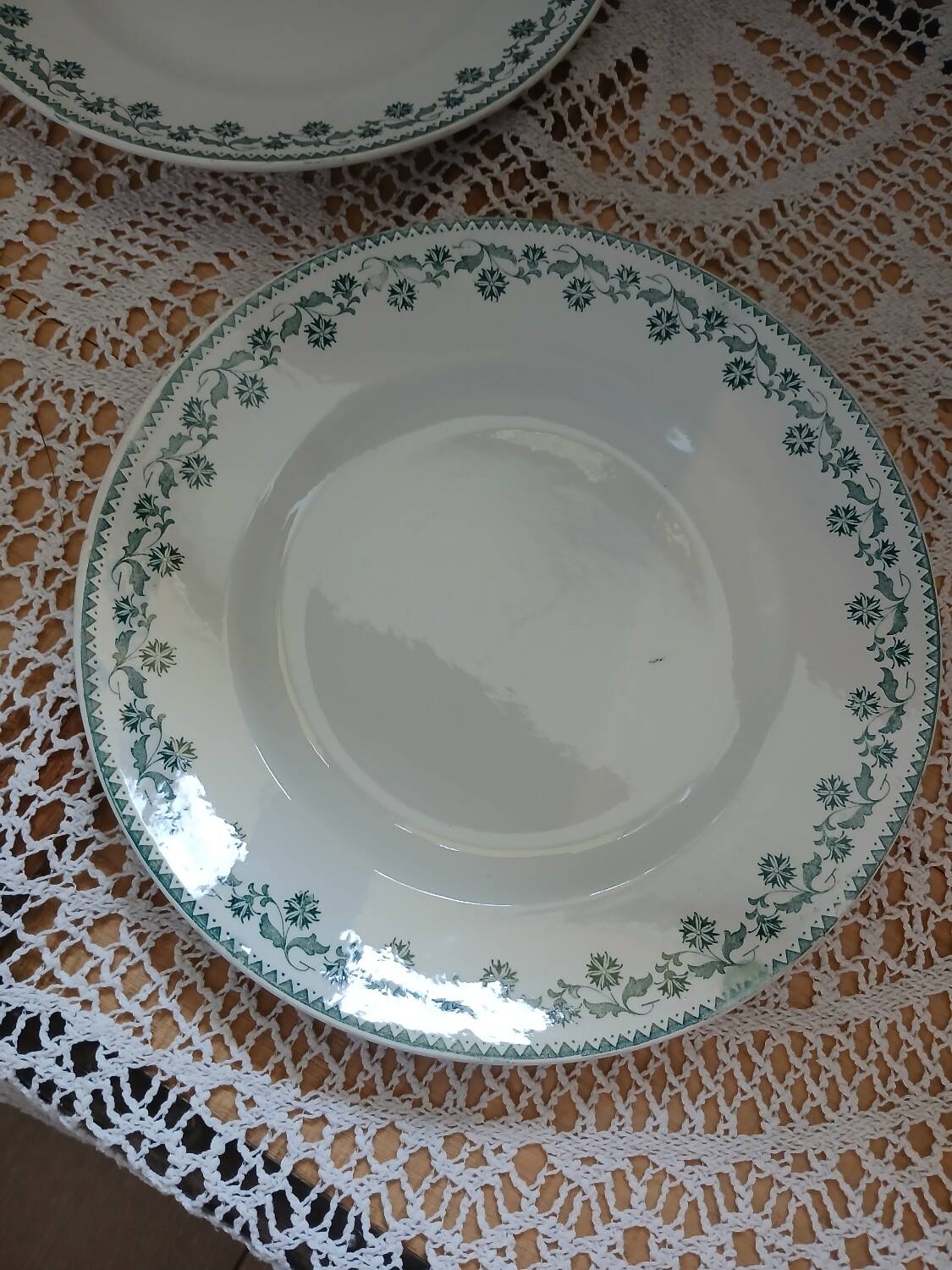 6 antique ironstone plates