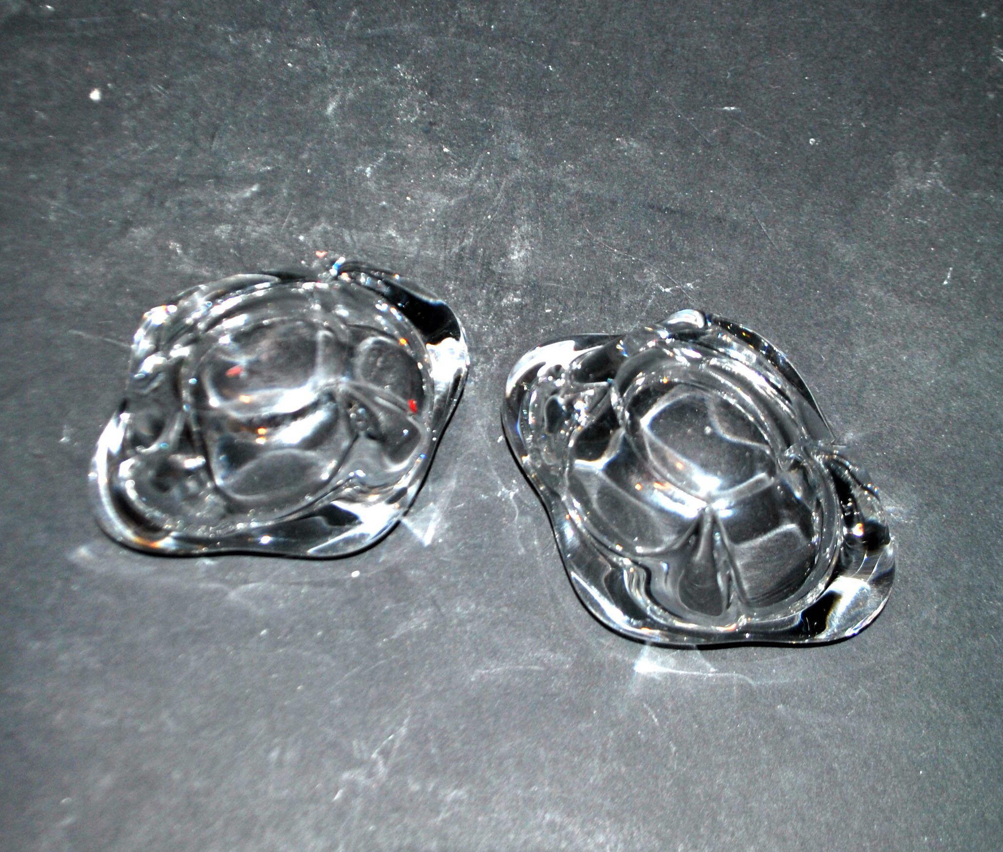Bayel modernist design crystal salt cellars - vintage salt cellars