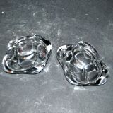 Bayel modernist design crystal salt cellars - vintage salt cellars