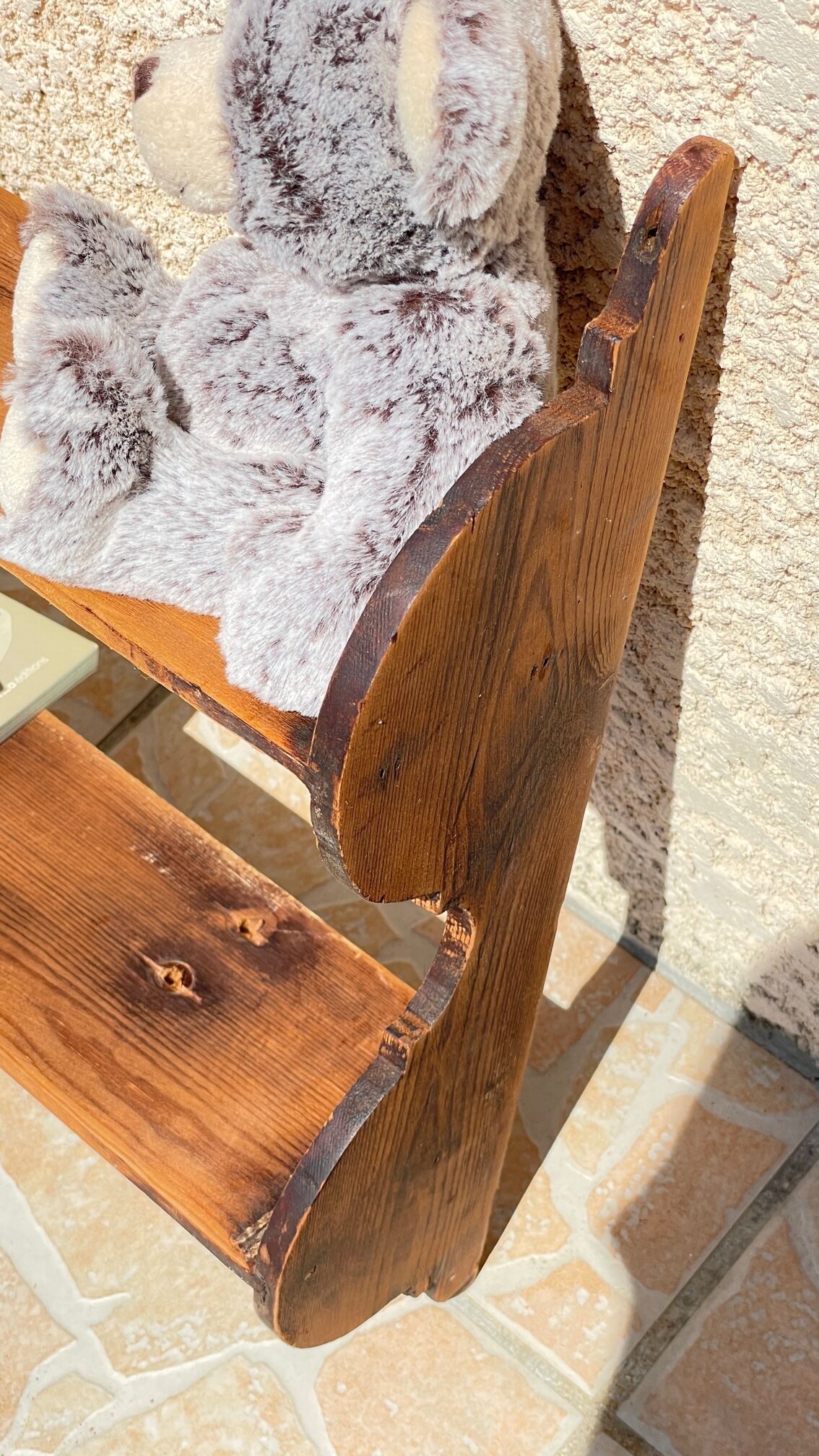 Old wall shelf in wood