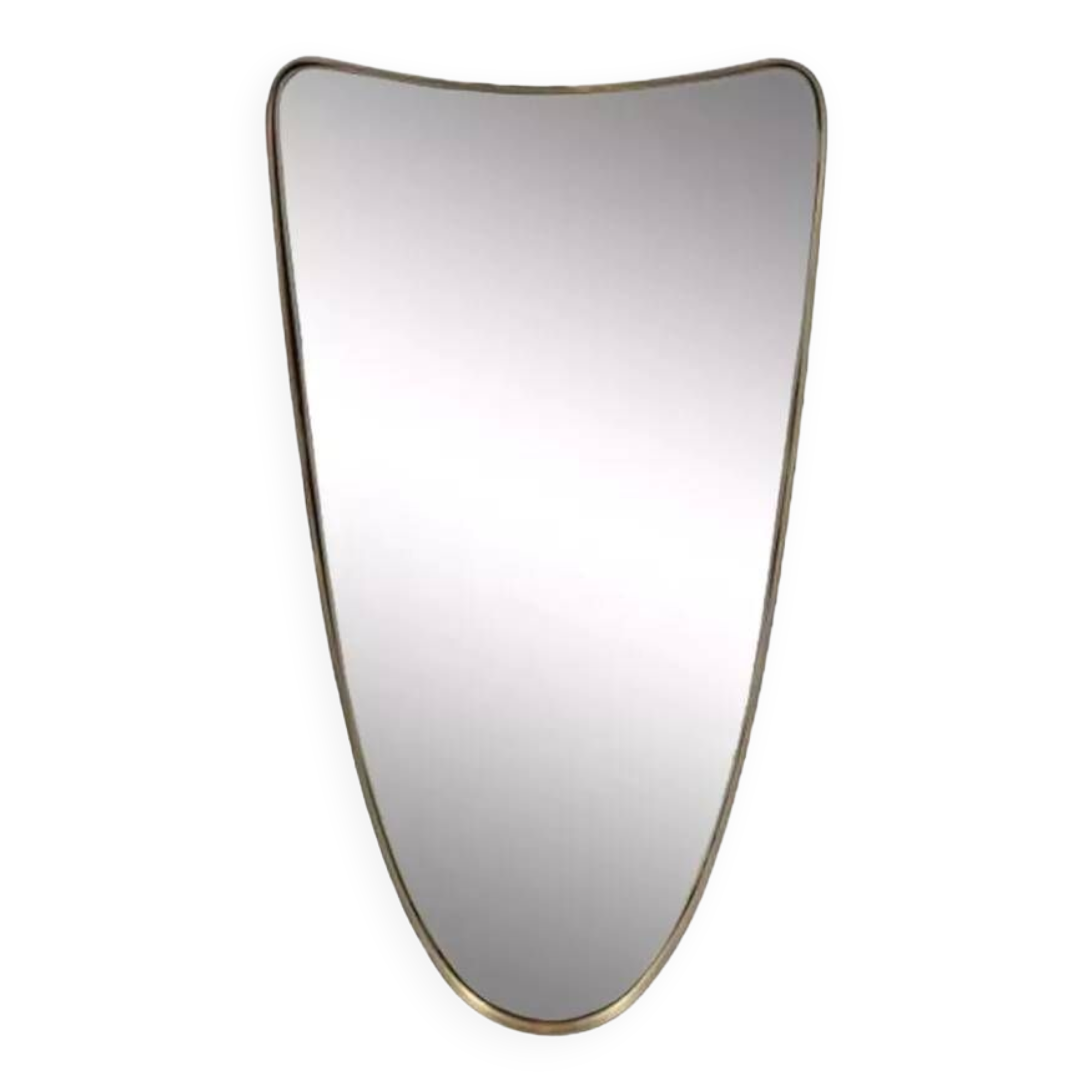 Free-form rearview mirror with brass outline - 60x30cm