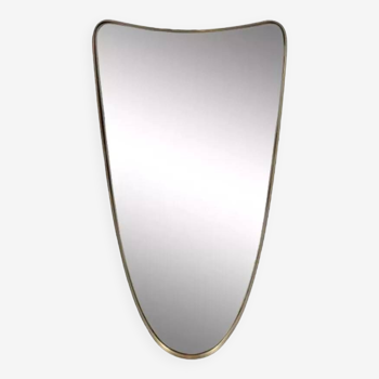 Free-form rearview mirror with brass outline - 60x30cm