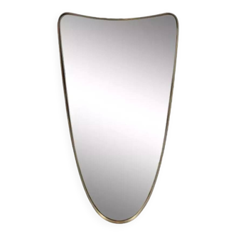 Free-form rearview mirror with brass outline - 60x30cm