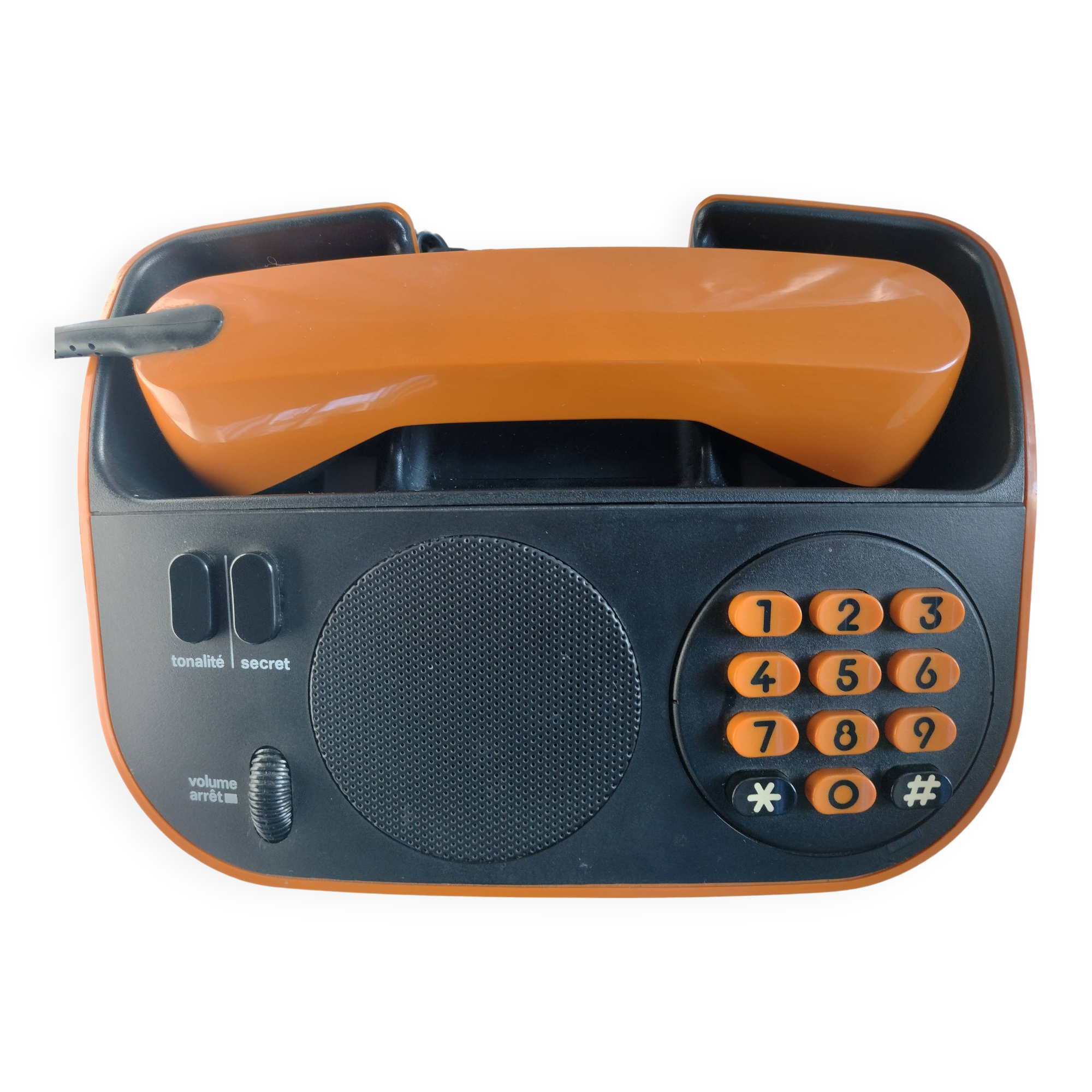 Téléphone Fixe Vintage POP Orange TELIC - Années 60/70 - Déco Rétro Non Testé