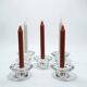Vintage Art Deco candlestick in transparent moulded crystal glass