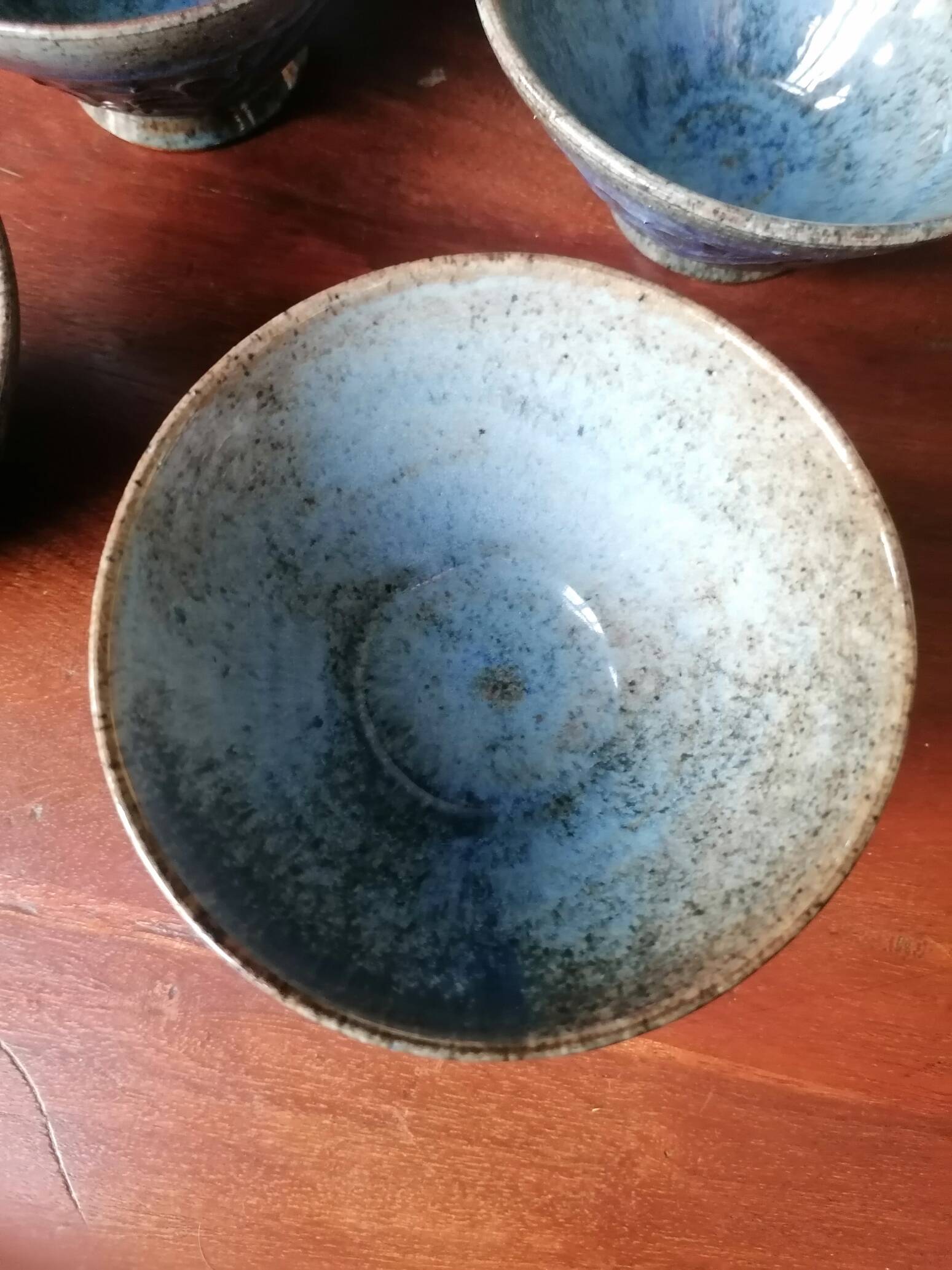 Blue slipware tea set - Bernard Leclerc