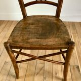 chaise de bistrot en bois ancienne début XXème