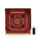 Georges Pelletier red and gold square ceramic pocket emptier, 1970s