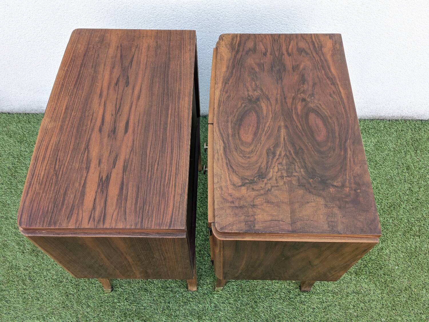 Pair of vintage Art Deco mid-century bedside tables
